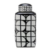 Sagebrook Home 17898-03 Ceramic, 18" Square Jar W/ Lid, Black/White