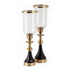 IMAX Worldwide Home TY Tribute Wood and Glass Candleholder - Set of 2