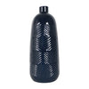 Sagebrook Home 18625-02 Ceramic, 16" Textured Lines Vase, Navy