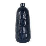 Sagebrook Home 18625-02 Ceramic, 16" Textured Lines Vase, Navy