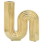 Sagebrook Home 16912-01 Ceramic, 11" Loopy Vase, Gold