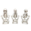 Sagebrook Home 16382-03 Res, Set of 3 No Evil Skeletons , White