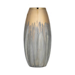 Sagebrook Home 17178-01 18" Glass Vase W Metal Ring, Champagne