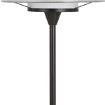 Benzara Tubular Metal Table Lamp with 2 Tier Translucent Shades, Black and White