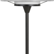 Benzara Tubular Metal Table Lamp with 2 Tier Translucent Shades, Black and White