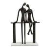 Sagebrook Home 16183 Metal 16" Couple Sitting, Black