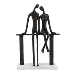 Sagebrook Home 16183 Metal 16" Couple Sitting, Black