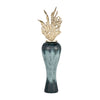 Sagebrook Home 16770-04 Glass, 43" Vase W/ Aluminum Top, Green/Black