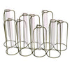 Benzara 9 Glass Tube Cluster Vase with Metal Frame Support, Brass and Clear