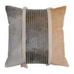 Sagebrook Home 60022-01 20X20" Leather, Cord Patchwork Decorative Pillow,
