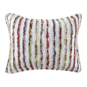 Benzara Five Piece King Size Cotton Quilt Set with Sewn Floral Ruffles, Multicolor