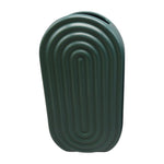 Sagebrook Home 17994-06 Ceramic, 11" Oval Ridged Vase, Deep Teal