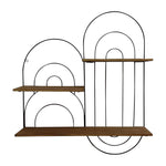 Sagebrook Home 18582 Metal/Wood, 27" Arches Wall Shelf, Natural/Black