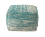 Imax Worldwide Home Terni Handwoven Teal Pouf