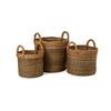 IMAX Worldwide Home Metallic and Banana Leaf Baskets - Set of 3