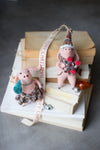 Kalalou CHB2190 Felt Christmas Pig Ornaments Set of 2