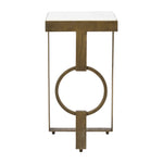 Sagebrook Home 18224-02 Metal, 13X25 Marble Top Side Table, Gold/White Kd
