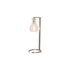 Benzara 18 Inches Metal Frame Table Lamp with Glass Shade, Silver