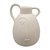 Sagebrook Home 18957 Ceramic, 8" Face Vase with Handles, Ivory