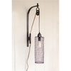 Kalalou NNL2437 Wire Cylinder Wall Lamp with Pulley