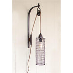 Kalalou NNL2437 Wire Cylinder Wall Lamp with Pulley
