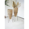 Kalalou A6243 Seagrass Cone Planters with Iron Stands Set of 2