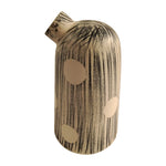 Sagebrook Home 18243 Stoneware, 11" Striped Polka Dot Vase, Blue/Ivory