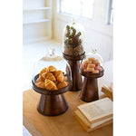 Kalalou NVE Set of Three Glass and Metal Display Stands - Copper Finish