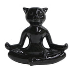 Sagebrook Home 15432-02 Ceramic, 7" Yoga Cat, Black