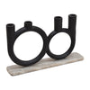 Sagebrook Home 18188 Metal, 13" 4-Taper Candleholder On Marble Base, Bl