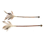 Benzara Twig Arrow Design Accentdecor with Feathers, Assortment of 6, Brown