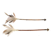 Benzara Twig Arrow Design Accentdecor with Feathers, Assortment of 6, Brown