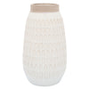 Sagebrook Home 16945-01 Ceramic, 12" Carved Vase, Beige