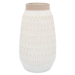 Sagebrook Home 16945-01 Ceramic, 12" Carved Vase, Beige