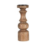 Sagebrook Home 18217-02 Wood, 12" Traditional Pillar Candleholder, Natural