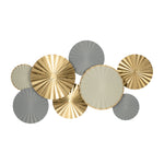 Sagebrook Home 17922-02 Metal, 31" Pleated Wall Discs, Gray Wb