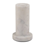 Sagebrook Home 17783-01 Marble, 5", Taper Candle Holder withFlat Base, White