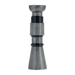 Sagebrook Home 17894-01 Ceramic, 15"otted Pillar Candle Holder, Nvy Blue/Cotton
