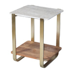 Sagebrook Home 18361-02 21" Marble Top Side Table, Gold