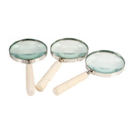 Sagebrook Home 17840 Metal/Res Set of 3 4", Asrted Handle Magnifying Glass