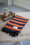 Kalalou NRV1354 Cotton Throw, Orange and Blue
