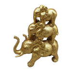 Sagebrook Home 18415-01 Resin, 10" Stacked Raised Trunk Elephants, Gold