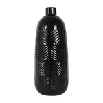 Sagebrook Home 18625-06 Ceramic, 16" Textured Lines Vase, Black