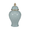 Sagebrook Home 17899-02 Ceramic, 14" Rope Temple Jar, Blue/Gold