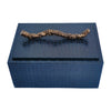 Sagebrook Home 18175 Faux Leather, 10" Copenhagen Box, Navy