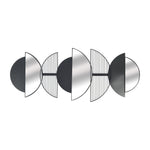 Sagebrook Home 18071 Metal, 36" Half Circle Mirrored Wall Decor, Black Wb