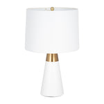 Sagebrook Home 50702-02 Metal, Set of 2 23" 2Tone Cone Tbl Lamps, White/Gld