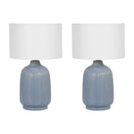 Sagebrook Home 51209-01 Set of 2 Ceramic 19" Table Lamp, Lt Blue