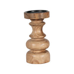 Sagebrook Home 18217-01 Wood, 8" Traditional Pillar Candleholder, Natural