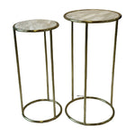 Sagebrook Home 18801 Set of 2 22/24" Selenite Accent Tables, White/Gold